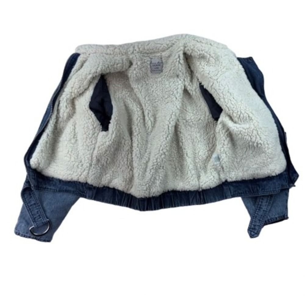 Love Tree Denim Sherpa Lined Jacket Blue Wash Trucker Style Women's Large - Picture 6 of 8